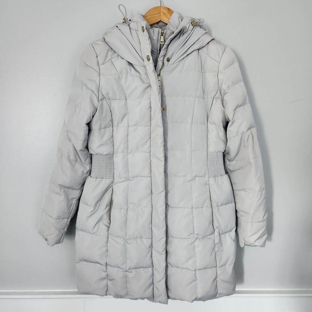 Cole Haan Women's Puffer Winter Coat, Quilted Hooded Size Medium